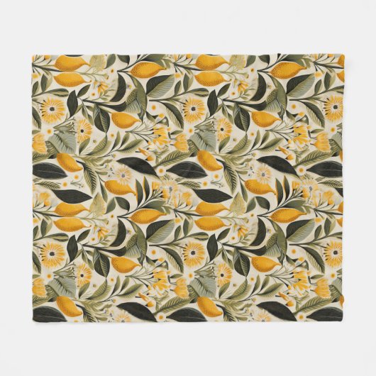 Lemon Botanical Grove Fleecedecke (Vorderseite (Horizontal))