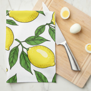 Lemon Botanical Seamless - Hand gezogen Geschirrtuch