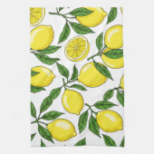 Lemon Botanical Seamless - Hand gezogen Geschirrtuch (Vertikal)