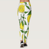 Lemon Botanical Seamless - Hand gezogen Leggings (Rückseite)