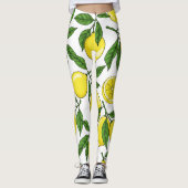 Lemon Botanical Seamless - Hand gezogen Leggings (Vorderseite)