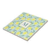 Lemon botanische Monogramm-Keramik Fliese (Seite)