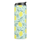Lemon botanische Monogramm-Muster thermische Tumbl Thermosbecher (Nach links gedreht)
