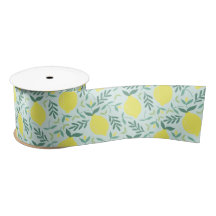 Lemon botanische Muster Satin Band