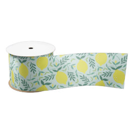 Lemon botanische Muster Satin Band Satinband