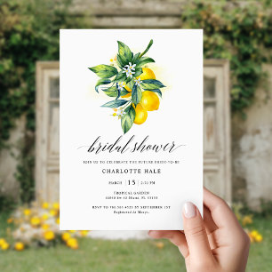 Lemon Botanisches Brautparty Einladung