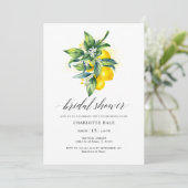 Lemon Botanisches Brautparty Einladung (Stehend Vorderseite)
