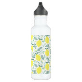 Lemon botanisches Monogramm-Muster Edelstahlflasche (Rechts)