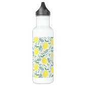 Lemon botanisches Monogramm-Muster Edelstahlflasche (Links)