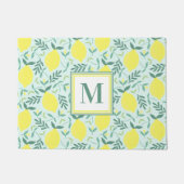 Lemon botanisches Monogramm-Muster Fußmatte (Vorderseite)