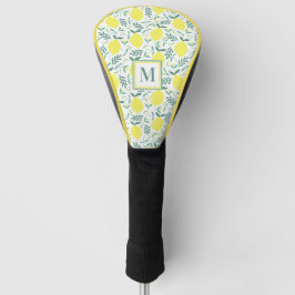 Lemon-botanisches Monogramm-Muster Golf Headcover