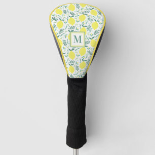 Lemon-botanisches Monogramm-Muster Golf Headcover