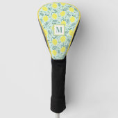 Lemon-botanisches Monogramm-Muster Golf Headcover (Vorderseite)