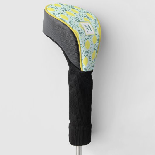 Lemon-botanisches Monogramm-Muster Golf Headcover (angewinkelt)