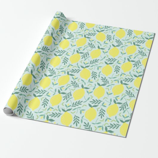 Lemon botanisches Musterpapier Geschenkpapier (Ungerollt)