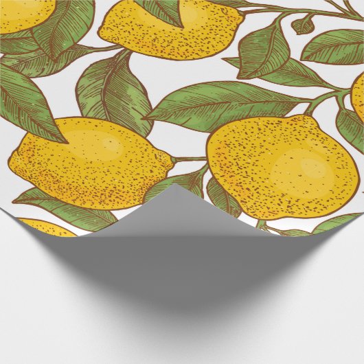 Lemon botanisches nahtloses Muster Geschenkpapier (Ecke)