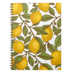 Lemon botanisches nahtloses Muster Notizblock