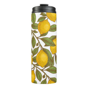 Lemon botanisches nahtloses Muster Thermosbecher