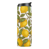 Lemon botanisches nahtloses Muster Thermosbecher (Nach links gedreht)