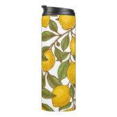 Lemon botanisches nahtloses Muster Thermosbecher (Nach rechts gedreht)