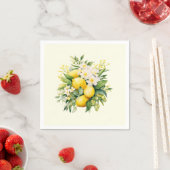 Lemon Bouquet mit weißen Blüten Serviette (Beispiel)