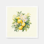 Lemon Bouquet mit weißen Blüten Serviette (Vorderseite)