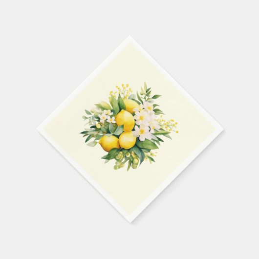 Lemon Bouquet mit weißen Blüten Serviette (Ecke)