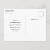 Lemon Bouquet mit weißen Blüten Vielen Dank Postkarte (Rückseite)