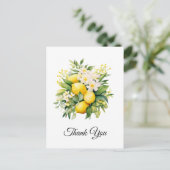 Lemon Bouquet mit weißen Blüten Vielen Dank Postkarte (Stehend Vorderseite)
