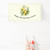 Lemon Bouquet with White Blossoms Birthday Banner (InSitu)