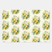 Lemon Bouquet with White Blossoms Pattern Geschenkpapier Set (Vorderseite)