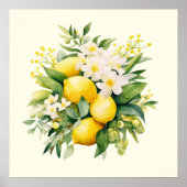 Lemon Bouquet with White Blossoms Poster (Vorne)