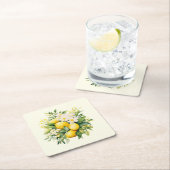 Lemon Bouquet with White Blossoms Rechteckiger Pappuntersetzer (Vor Ort)