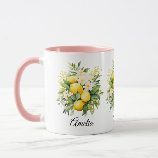 Lemon Bouquet with White Blossoms Tasse (Links)