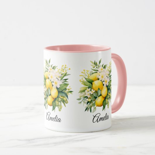 Lemon Bouquet with White Blossoms Tasse (VorderseiteRechts)