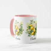 Lemon Bouquet with White Blossoms Tasse (Vorderseite Links)