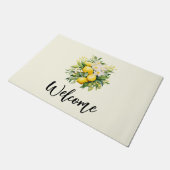 Lemon Bouquet with White Blossoms Welcome Fußmatte (Schrägansicht)