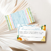 Lemon & Bows Baby Shower Diaper Raffle Entry Begleitkarte