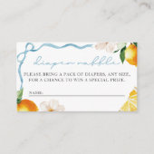 Lemon & Bows Baby Shower Diaper Raffle Entry Begleitkarte (Vorderseite)