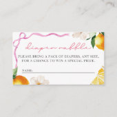 Lemon & Bows Baby Shower Diaper Raffle Entry  Begleitkarte (Vorderseite)