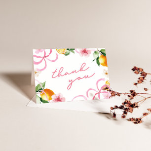 Lemon & Bows Whimsical Girls Babyparty Dankeskarte