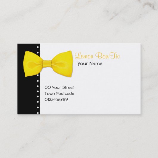 Lemon BowTie Business Card Visitenkarte (Vorderseite)