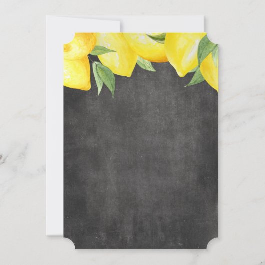Lemon Boy Chalkboard Kinderdusche Einladung (Rückseite)