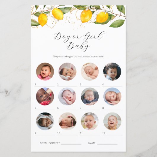 Lemon Boy or Girl Baby Showspiel (Vorderseite)