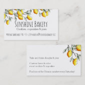 lemon branch bakery chef catering business card visitenkarte (Vorne/Hinten)