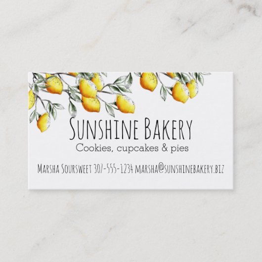 lemon branch bakery chef catering business card visitenkarte (Vorderseite)
