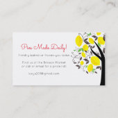 lemon branch home baking bakery business cards visitenkarte (Rückseite)