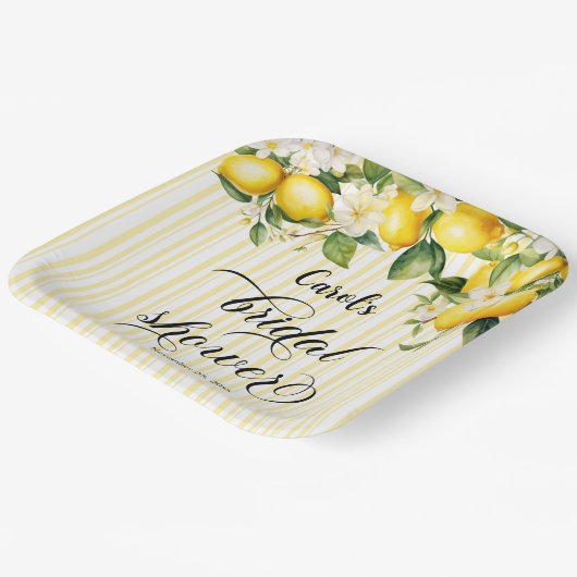 Lemon Branch Mediterranean Summer Brautparty Pappteller (Gewinkelt)