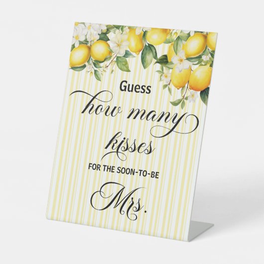 Lemon Branch Mediterranean Summer Brautparty Sockelschild (Vorderseite)