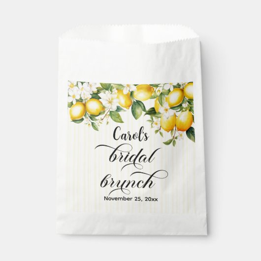 Lemon Branch Mediterranean Summer Bridal Brunch Geschenktütchen (Vorderseite)